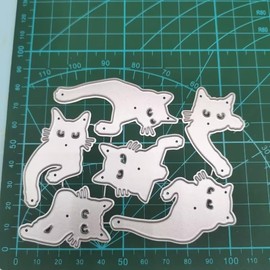 6 Pcs Black Cats Looking Out of The Corner Scrapbooking Paper Metal Craft Dies for Card Making Cut Dies Embossing New Card Making Accessories Die-Cutting and Embossing Scrapbooking Die-Cuts