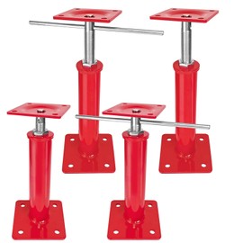 Fanmoss - Paquete de 4 gatos ajustables para piso, poste de altura de 11 a 16 pulgadas para nivelación, capacidad de carga de 3 a 5 tonel...