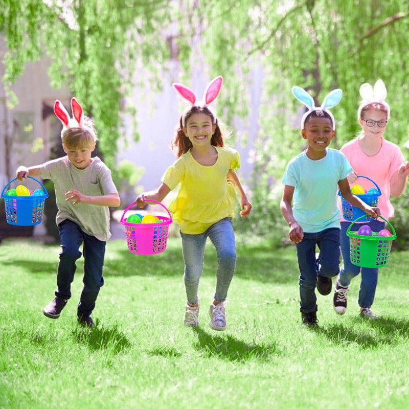 Evoio Easter Baskets for Kids, 24 Pack Plastic Easter Baskets