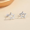 Glintara Silver Star Stud Earrings for Women, 925 Sterling Silver