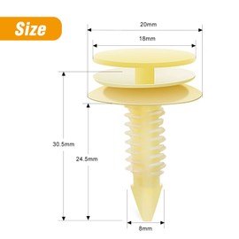 GOOACC 50Pcs Nylon Front Door Trim Panel Retainers Clips for GM 10153057 Chevy Buick GMC Jimmy Pontiac Grand Prix 8mm Hole