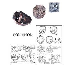 Brain Teaser Puzzle for Adults Puzzles Metal Hole Lock Adult Educational Toy Jigsaw IQ Puzzle (Orange)