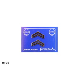 PAIR CPL ~ Corporal Chevron Rank Pins ~ Silver Tone ~ NOS Gemsco USA