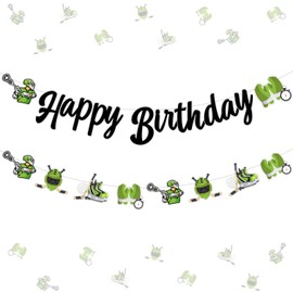 Funmemoir 2Pcs Lacrosse Birthday Party Banner Garland, Lacrosse Happy Birthday Banner Lacrosse Birthday Banner Garland for Boys Sports Theme Birthday Party Background Photo Decor