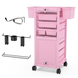 Tasalon Salon Trolley Cart, Pink