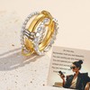 ZOEXUE 18k Gold Plated Interlocked Stackable Rings for Women Non-Tarnish