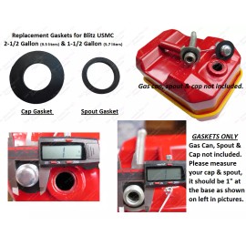 Aftermarket USMC Blitz Metal Gas Cap & Spout Gaskets FOR 2-1/2 1-1/2 Gallon TOTAL 2 GASKETS