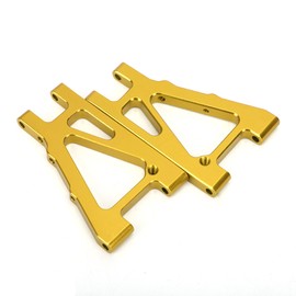 2PCS Alloy Front Lower Arm Upgrade Parts Fit for KYOSHO 4WD Optima 1/10 Off Road Vehicle(Yellow )
