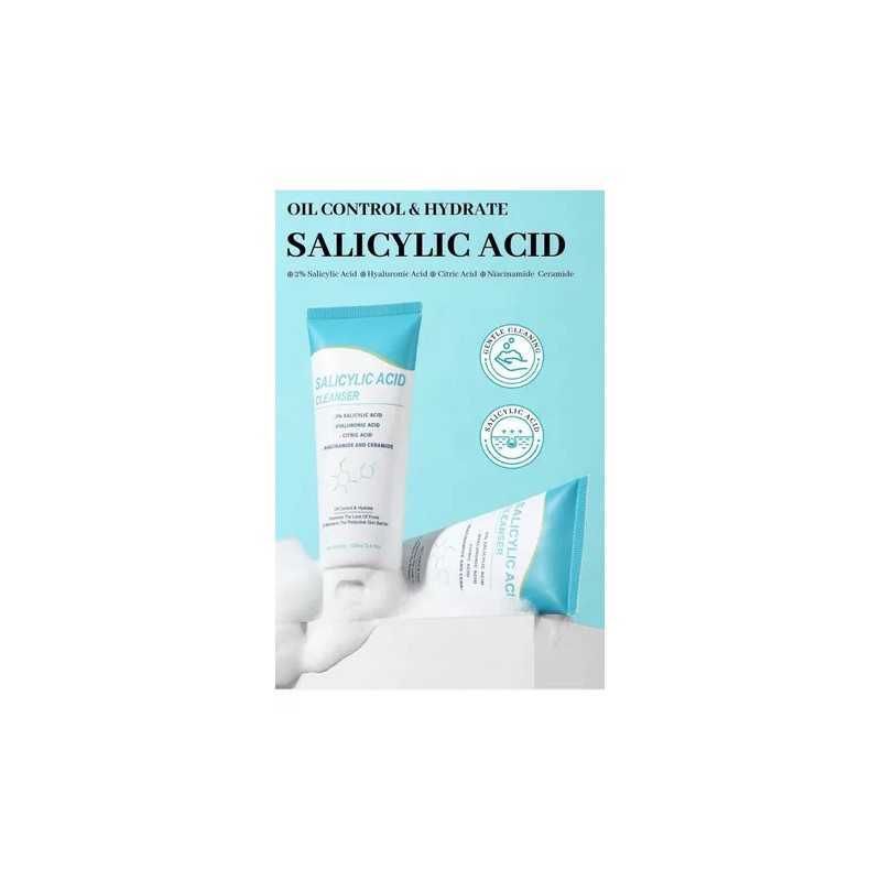 Limpiador Facial Con Un 2% De Ácido Salicílico, Suave En