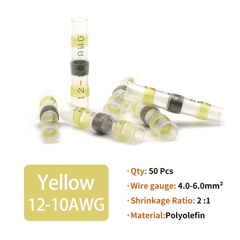 Conectores de alambre de sellado de soldadura (amarillo (AWG 12-10))