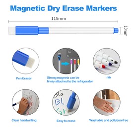 Todkoding 9"x13" Clear Weekly Meal Planner Magnetic Acrylic Board,Acrylic Magnetic Dry Erase Board for Fridge, Magnet Week Calendar for Refrigerator Includes 6 Colors Markers and Pen Container