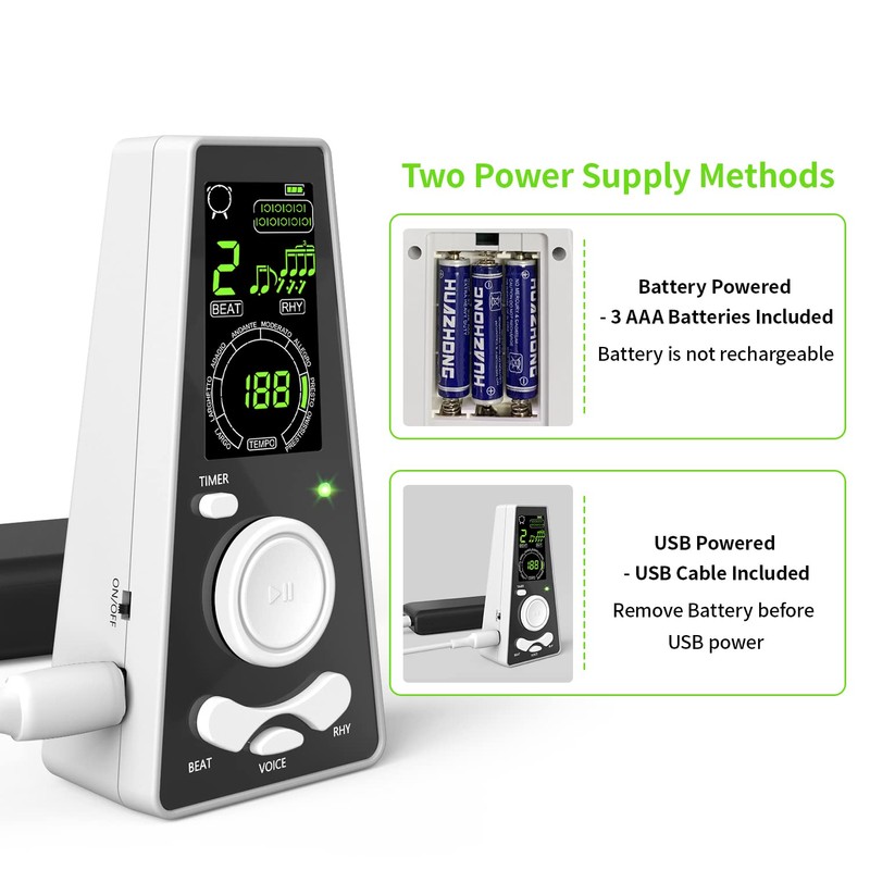 Electronic Digital Metronome for Musicians Piano Guitar Violin Instrument Volume