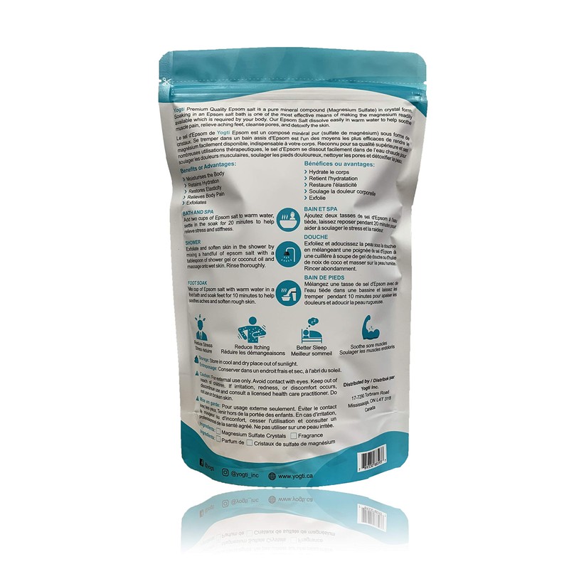Yogti Pure Unscented Epsom Salt, 1 pound