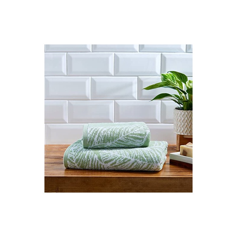 Fusion - Green Leaf Hand Towel (50 x 90cm) -
