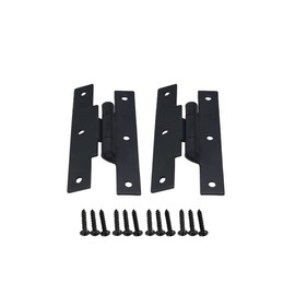 QCAA Black Steel Hinge Offset for Cabinet Door, 3/8", Matte Black, 2 Pack, Made in Taiwan