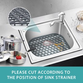 SAMSIER Sink Protectors for Kitchen Sink 13x11 &16x12 &19x14 &21x16 &22x13 &24x13 &26x14 &28x14 &30x16, Large Silicone Sink Mats Grid for Bottom of Farmhouse Sink (13”x11”)