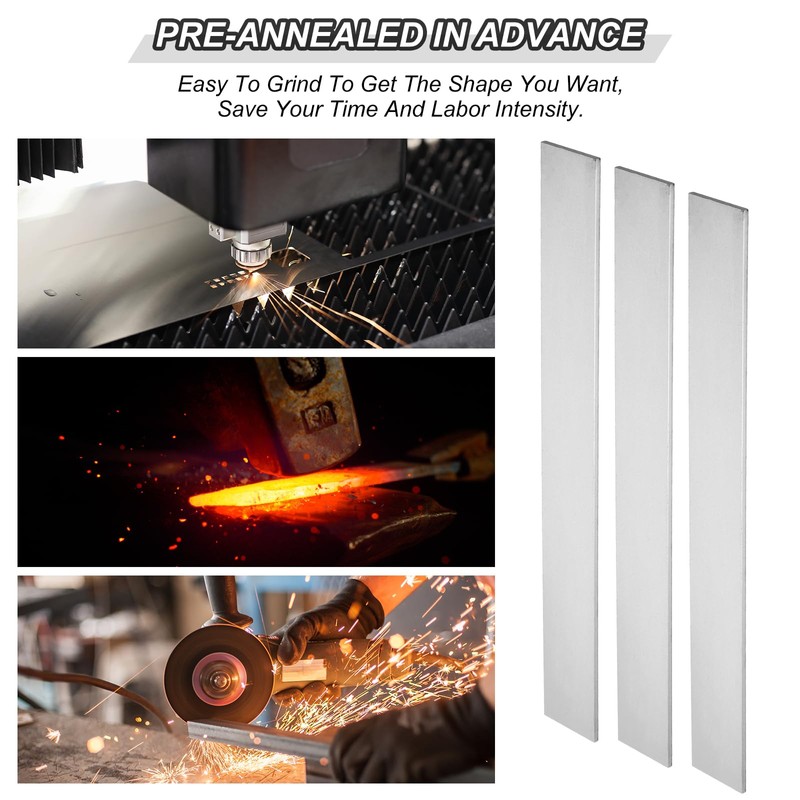 PATIKIL 80CRV2 Steel Flat Bar, 5 Pcs 12" x 1