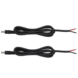 GINTOOYUN 2 Pack DC Power Pigtails Cable, DC 5.5mm x 2.5mm Male Plug Jack to Bare Wire Open End Power Supply Replacement Repair Cord, for Security Camera,LED Strip Light,DVR,3FT(1m)