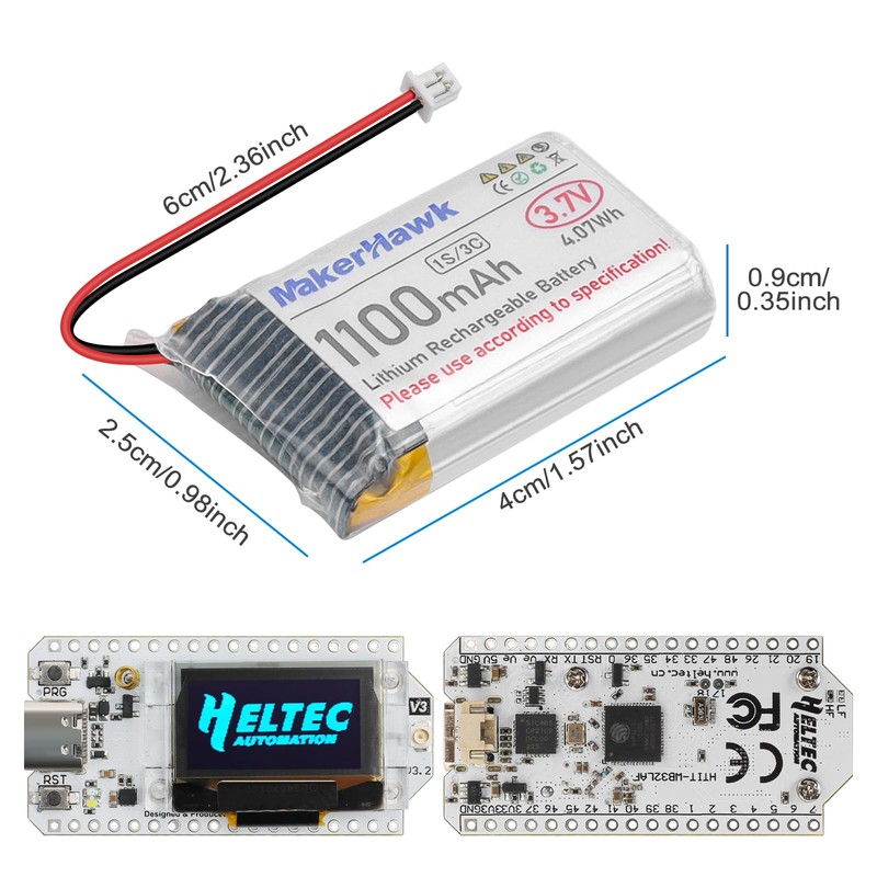 ESP32 LoRa V3 Development Board with 915MHz Antenna and 1100mAh
