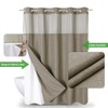eachope Extra Long No Hooks Needed Linen Textured Shower Curtain