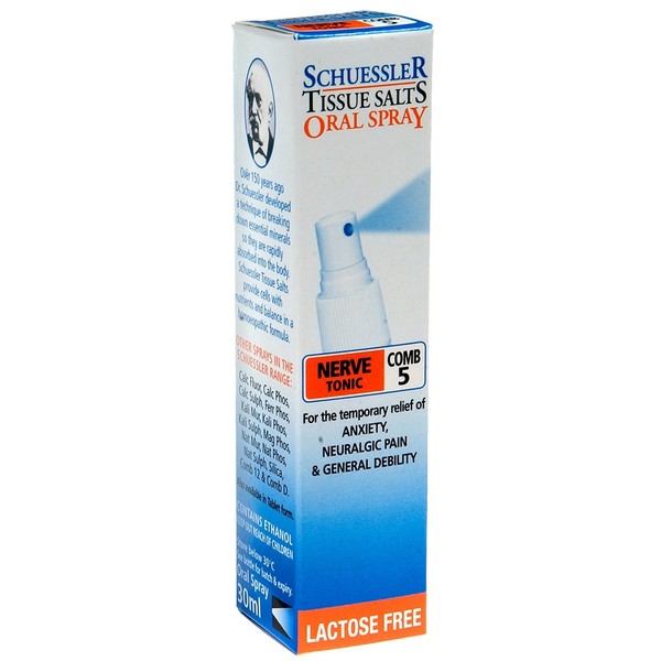 Schuessler Tissue Salts Oral Spray - COMB (5) Nerve Tonic 30ml