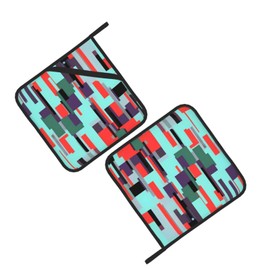 WHJYYXDE Pot Holders Sets of 2 8x8in Kitchen Heat Uncovering Durable Insulation Waterproof Fabric Striped Combination Prints