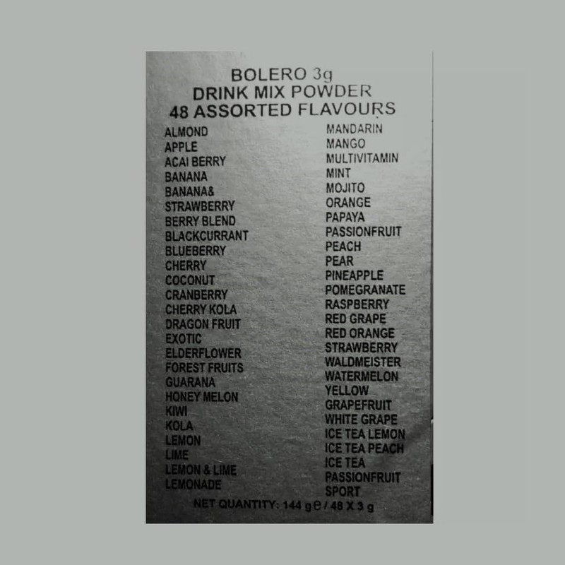 Bolero Drink Sachets Mix 3g x 48 Flavours.