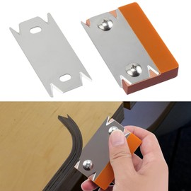 YUENTOEN Woodworking Edge Trimmer, Edge Banding Trimmer Tool with 1Pc Scraper Blade, Wood Edge Trimming Tool for Wood, PVC, ABS (Orange)