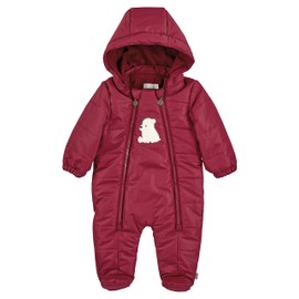 Sterntaler Baby Girls' Jumpsuit Baby Jumpsuit Quilted with Hood Polar Bear Elia, darkred