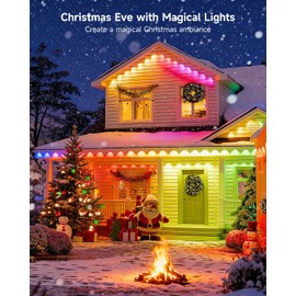 Permanent Outdoor Lights for House, 100FT with 60 RGBCW LEDs for Christmas, Daily and Holiday Lighting, Eave Lights for Outdoor Decorations, IP67 Waterproof, Works with Alexa, Google Assistant, White