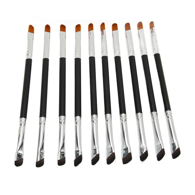 10pcs Sickle Eyeliner Brush Double Ended Sickle Eyeliner Detail Brush