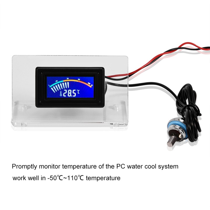 PC Computer Water Cooling Temperature Detector Dial Thermometer LCD Screen