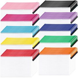 Aubeco 100Pack Mesh Zipper Pouch Bags, Waterproof A4 Letter Size Document Zipper Pouches for Storage, Teacher School, Toys, Puzzle, Office, 10 Colors