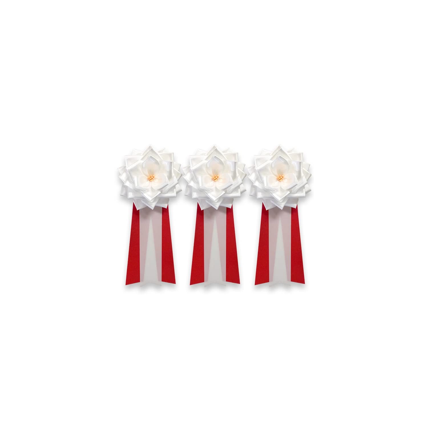 Chest Ribbon Rose, Medium Size, White, 3-Piece Set, Chest Rose ...