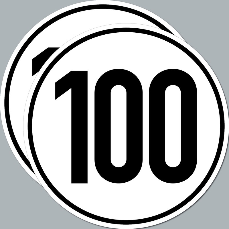 GreenIT Sticker 100 km/h 20 cm Speed Sign for Tractor