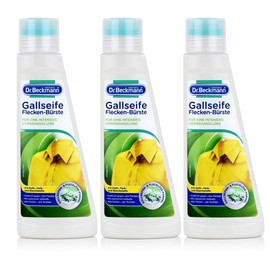 Dr. Beckmann Gallseife Flecken-Bürste , mit echter, natürlicher Gallseife und weicher Spezial-Bürste , 3er Pack (3 x 250 ml)