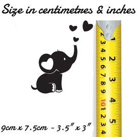 Pack of 3 Baby Elephant Blowing Love Hearts Fun Sticker - Waterproof Decal - Easy to Apply - Use on Car's, Laptops, Mirrors, Water Bottles, Scrapbooking, Fun Gifts, Nursery Decor (3)