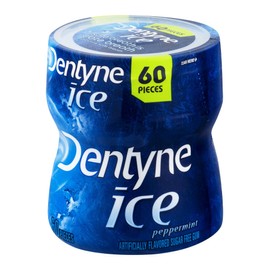 Dentyne Ice Sugar Free Gum Peppermint 60 Pieces, (1 Bottle).