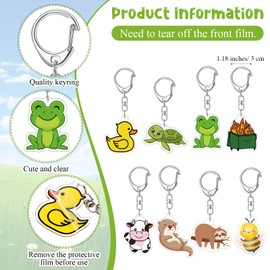 Landical 36 Set Positive Thank You Keychains Gifts Bulk Student Back to School Animal Keychains Gifts with Emotional Support Cards (Elegant)