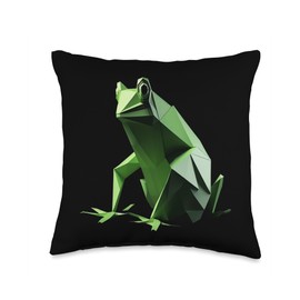 Origami Master Folding Paper Craft Origami Frog Japanese Art Paper Folding Artist Throw Pillow, 16x16, Multicolor