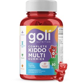 GOLI Kids Gomitas Veganas Orgánicas para Niños | 80 Gomitas Sabor Frutas Mixtas | Enriquecidas con Vitamina C, Zinc, Vitaminas Esenciales y Minerales 