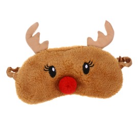 LALAFINA 1pc Adorable Plush Sleep Eye Mask for Women Cartoon Elk Blindfold Lightproof Shading Eye Cover for Travel Use Comfortable and Skin-friendly Design