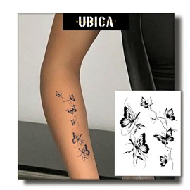 UBICA Tattoo,Semi-permanent Tattoos,2 Sheets Fake Tattoo,Realistic Tattoos Non-Reflective,Waterproof For 1-2 Weeks,Freedom Butterfly Tattoo Sticker 3.8x4.4in