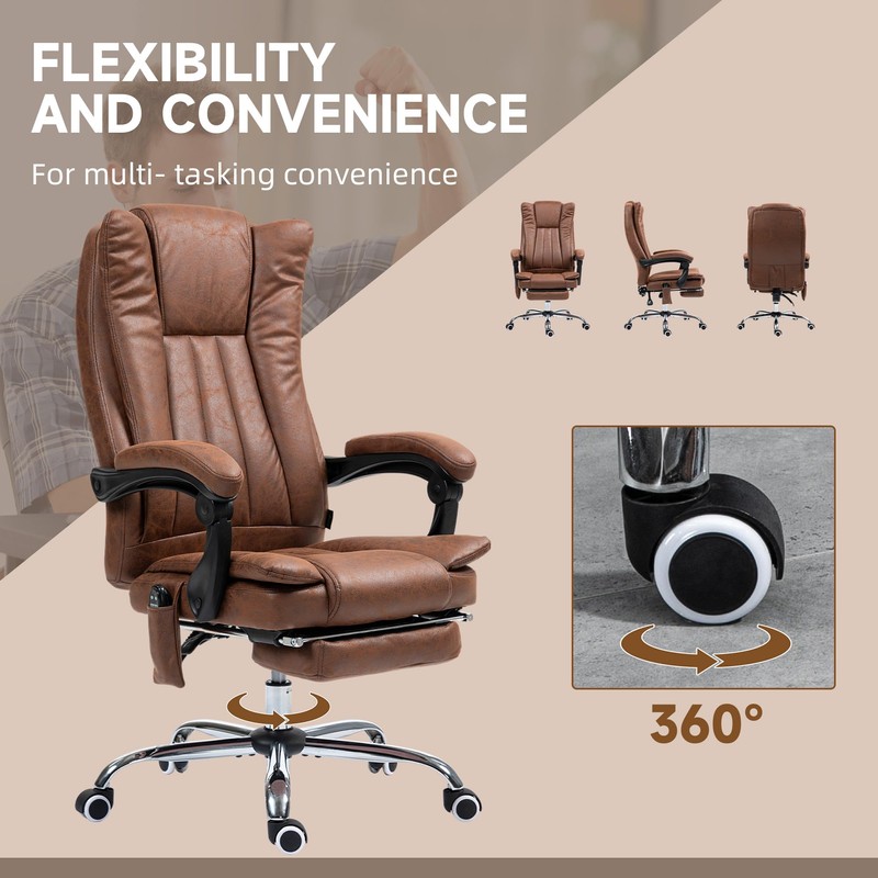 Vinsetto 6 Point Vibration Massage Office Chair, High Back Computer
