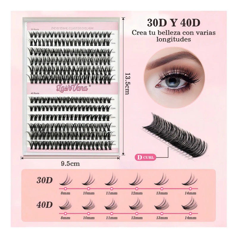 Extensiones Pestañas Diy, Kit De Racimos De Pestañas Mixto