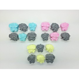 Rainbow Sensation 40 x Mini Elephant Soaps - Scented - Baby Shower Game Prize Christening Favours (Blue & Grey)