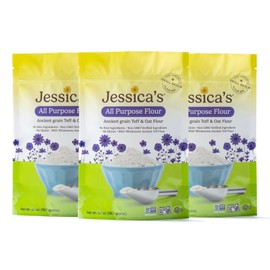 Jessica’s Natural Foods - Gluten-Free All-Purpose Flour Blend Made With the Ancient-Grain Teff and Wholesome Oat Flour, Non-GMO, and Gluten Free. 3 Per Pack