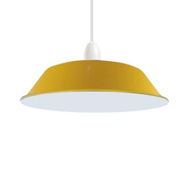 LEDSone Easy fit Retro 36cm pendant Lampshade, Hanging Pendant Light Shade Easy Fit Various Type Indoor Lampshade loft Industrial style Metal Light shade (Yellow)