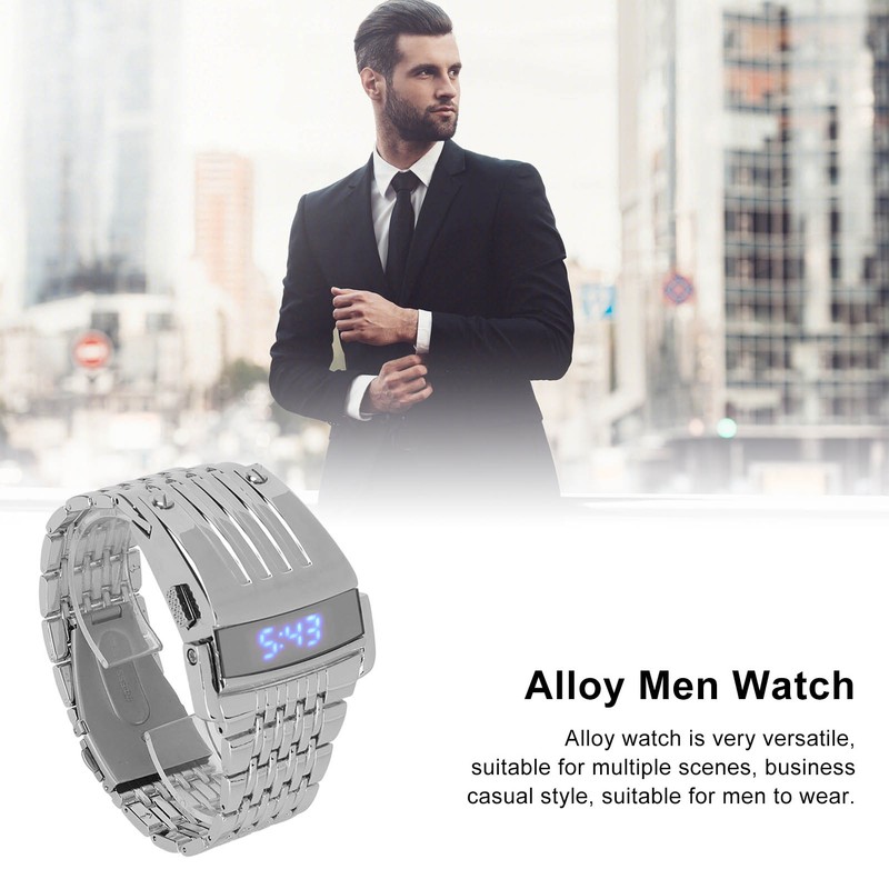 Alloy Watch LED Digital Display Quick Release Fashionable Men Watch