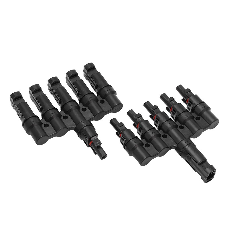 1 Pair Solar Panel Connector T Branch Cable Splitter Coupler